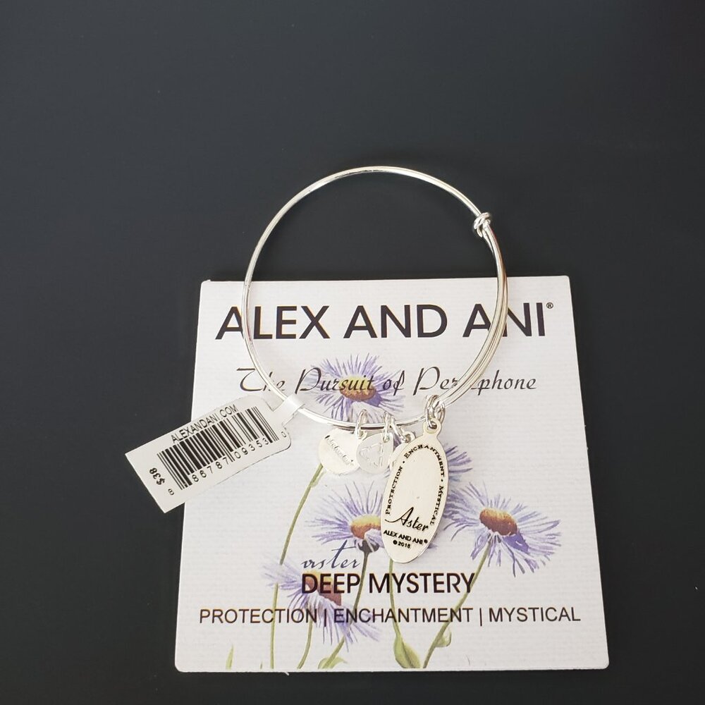 NWT  Alex and Ani Deep Mystery Aster Expandable Charm  544 - Picture 4 of 5